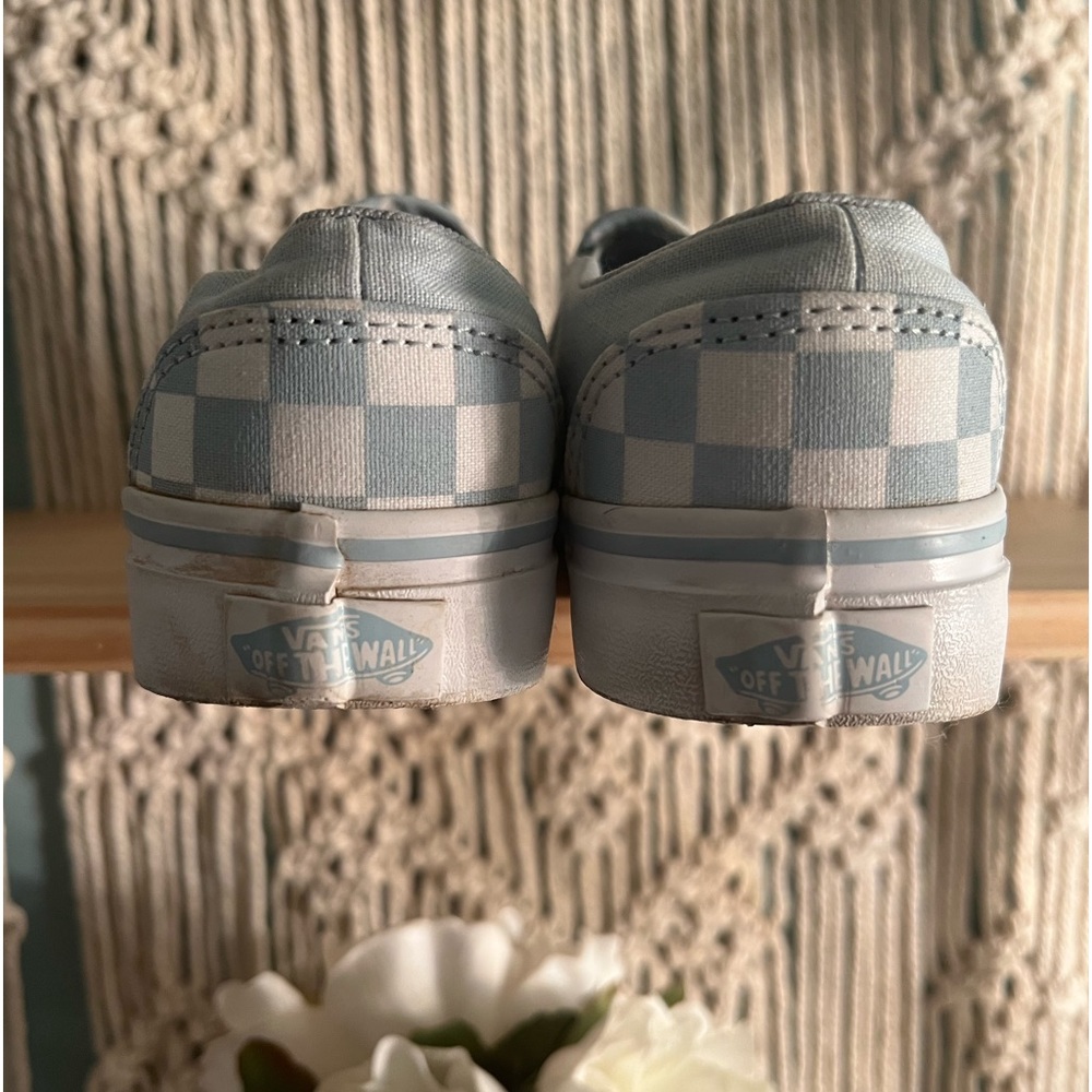 Light blue and white checkered vans women’s size 5.5 - Picture 7 of 10